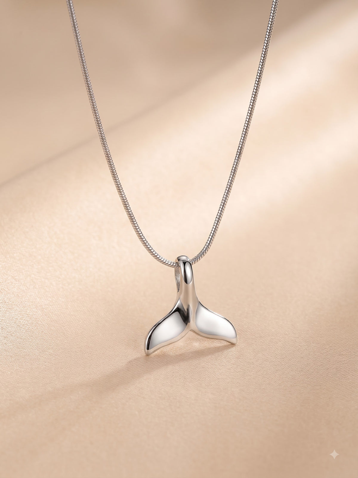 Anti Tarnish Silver Chain with Pendant – Whale Tail Necklace