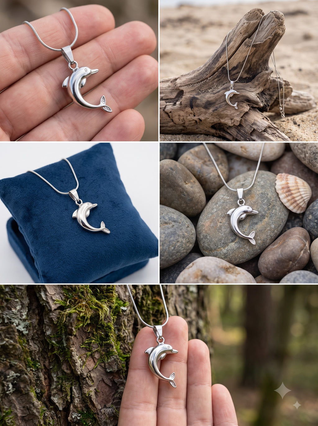 Anti Tarnish Chain for Daily Use – Silver Dolphin Pendant Necklace