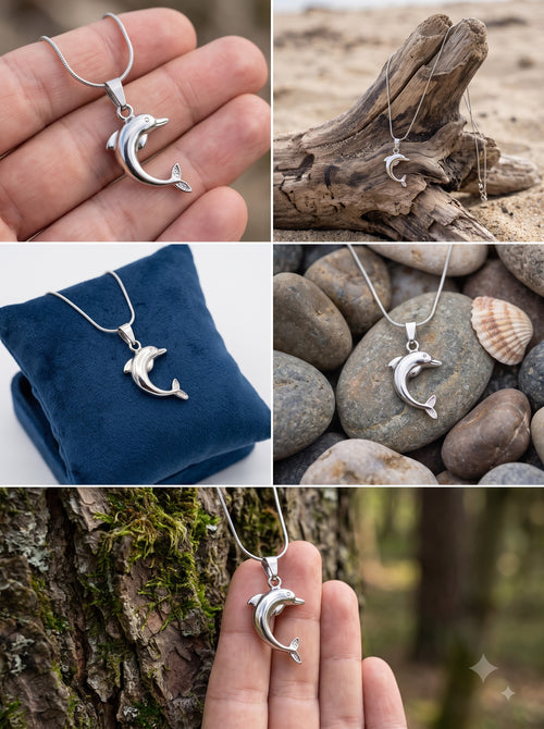 Anti Tarnish Chain for Daily Use – Silver Dolphin Pendant Necklace